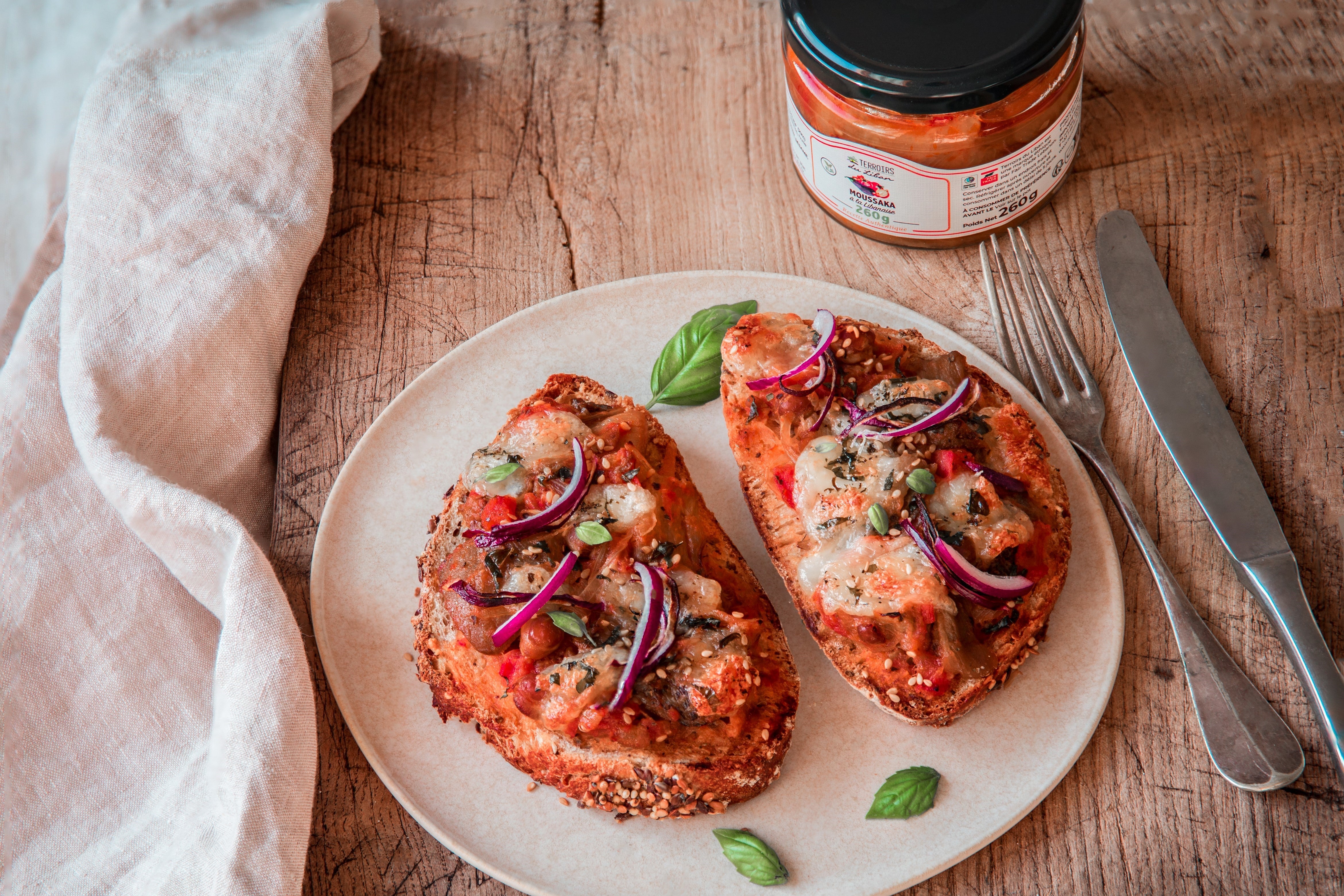 Bruschettas : Moussaka & Mozzarella