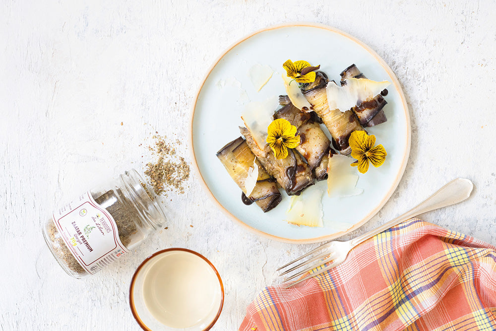 Eggplant Cannelloni with Cheese and Pomegranate Molasses