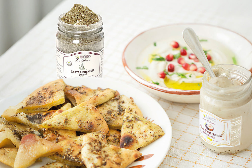 Pita Bread Chips and Baba Ghanouj Dip