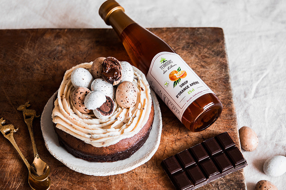 Chocolate Easter Nest with Bitter Orange Syrup